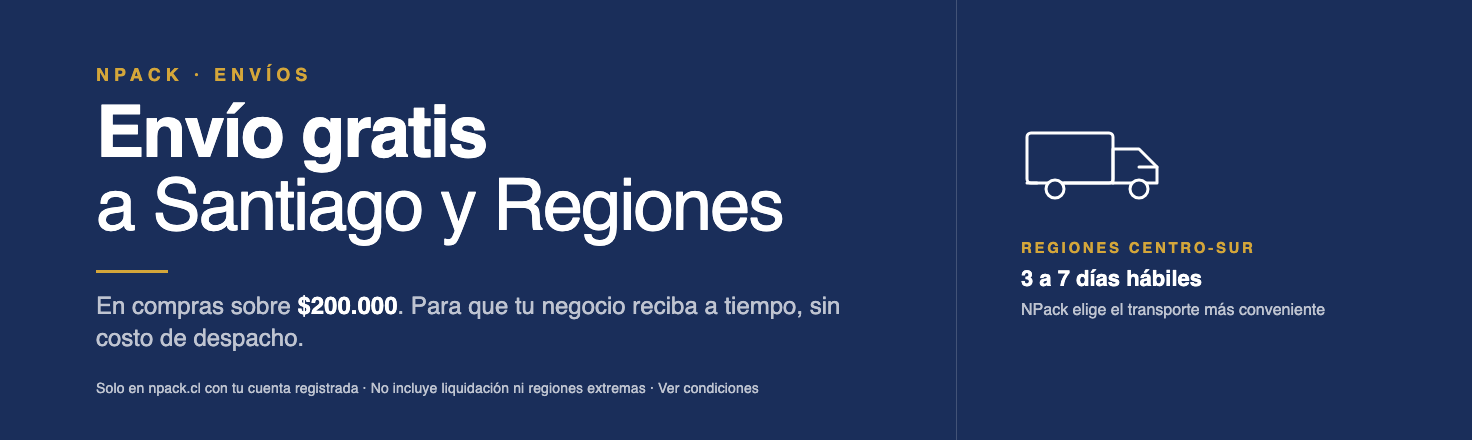 Envío gratis a Santiago y Regiones en compras sobre $200.000