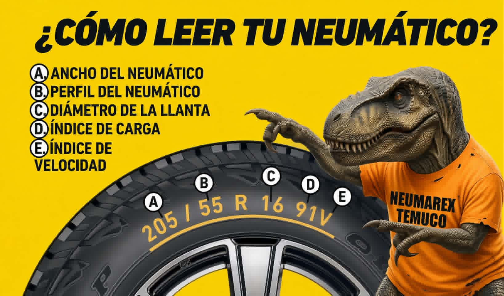 Guía cómo leer tu neumático - Neumarex Temuco