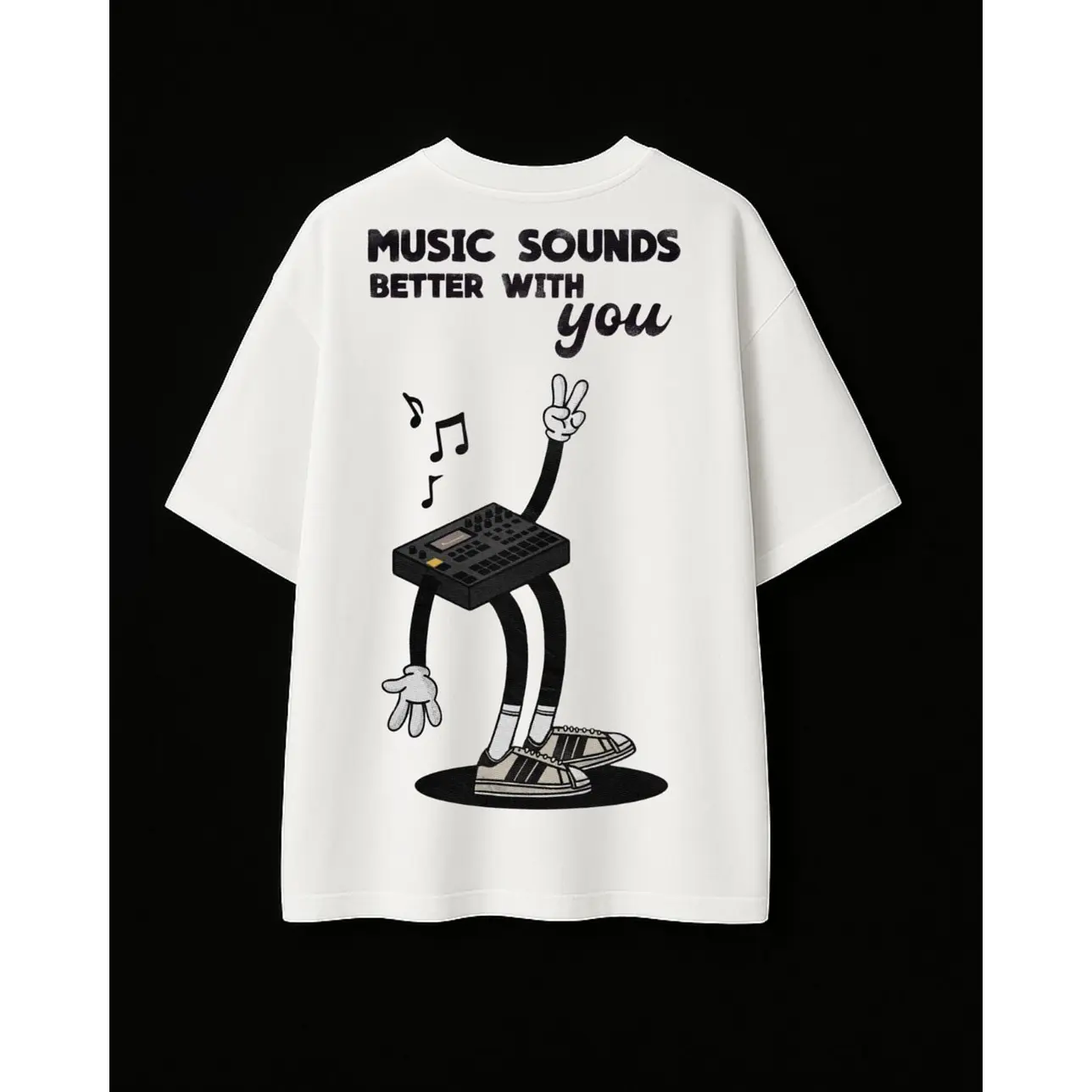Vista posterior original de Music Sounds Better With You blanca