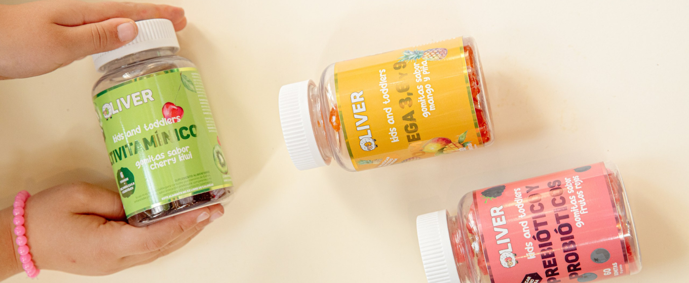SUPLEMENTOS INFANTILES FORMATO GOMITA, OMEGA 3, PROBIÓTICOS, MULTIVITAMÍNICO INFANTIL