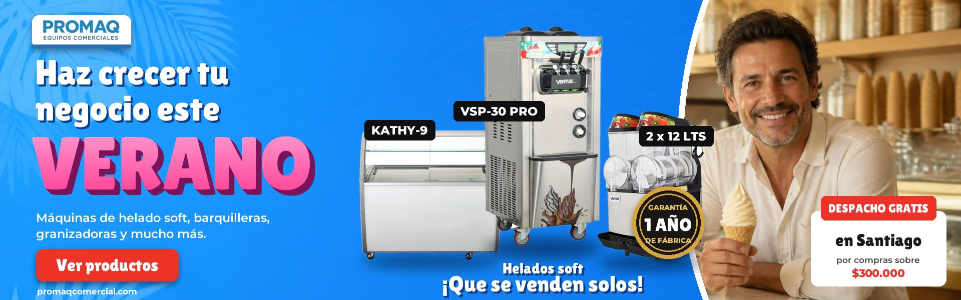 Equipos de heladería para el verano: máquinas de helado soft, barquilleras y granizadoras