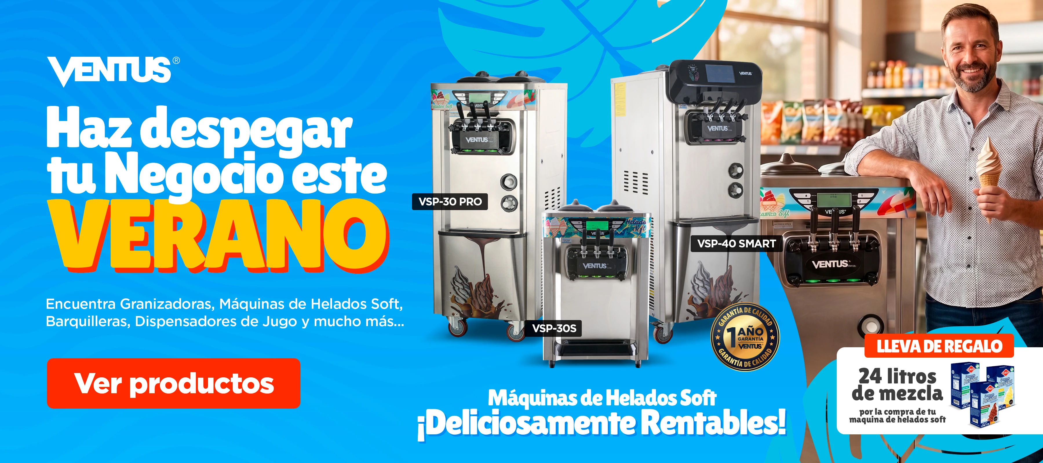 Máquinas de helados soft Ventus: haz despegar tu negocio este verano
