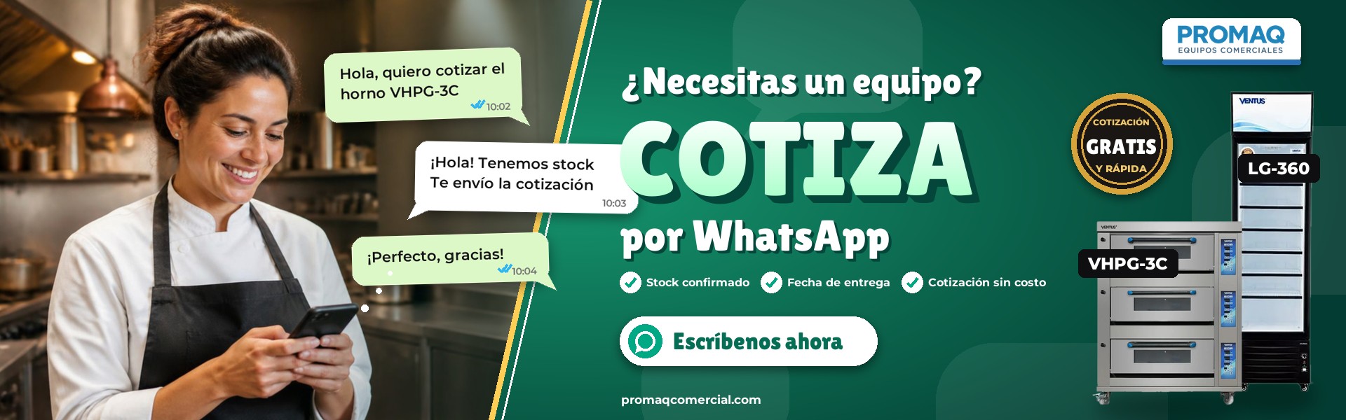 Cotiza tu equipo por WhatsApp: cotización gratis y rápida