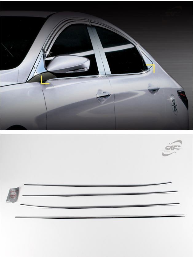 Línea de ventana cromada