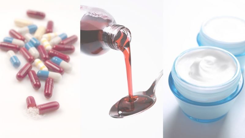 Cápsulas, Jarabes y Cremas<br>