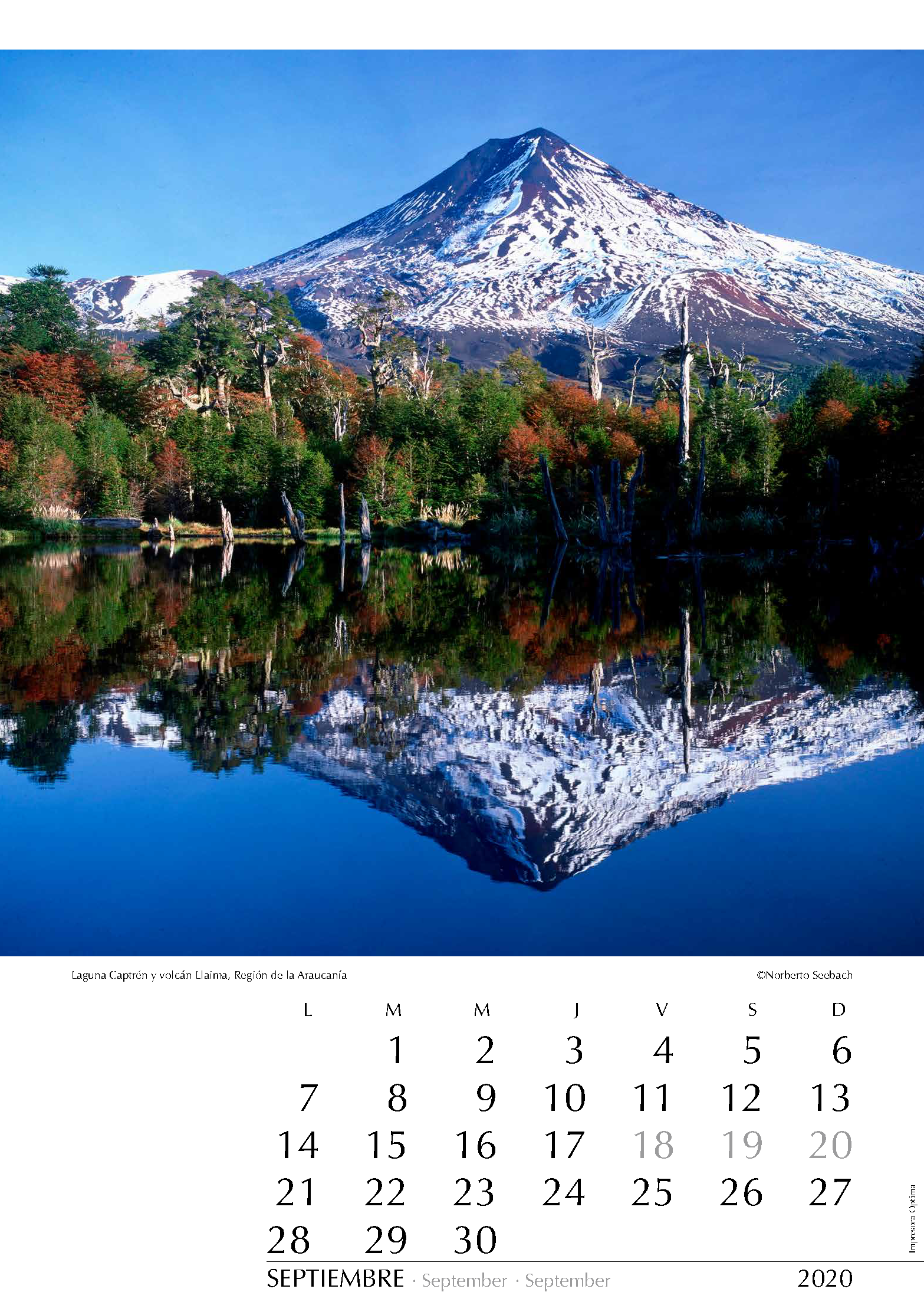Laguna Captrén y volcán Llaima