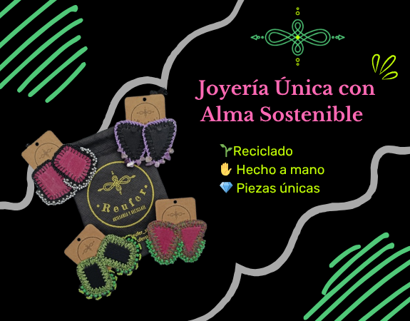 Aros hechos a mano a partir de materiales reciclados, diseños unicos