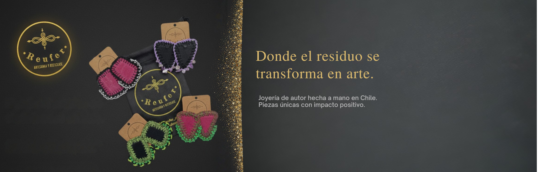 Aros hechos a mano a partir de materiales reciclados, diseños unicos