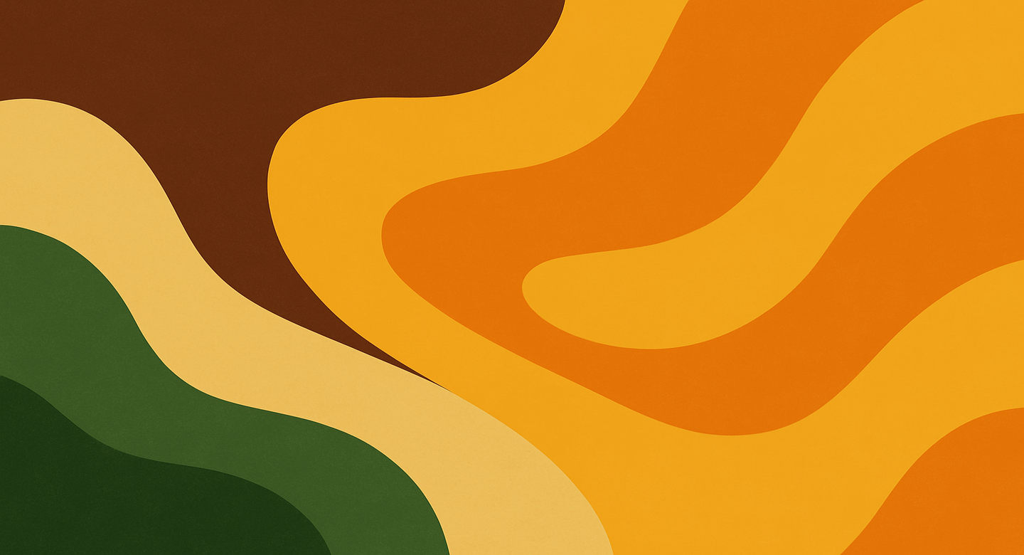 Banner abstracto en tonos tierra para Rincón Verde Click