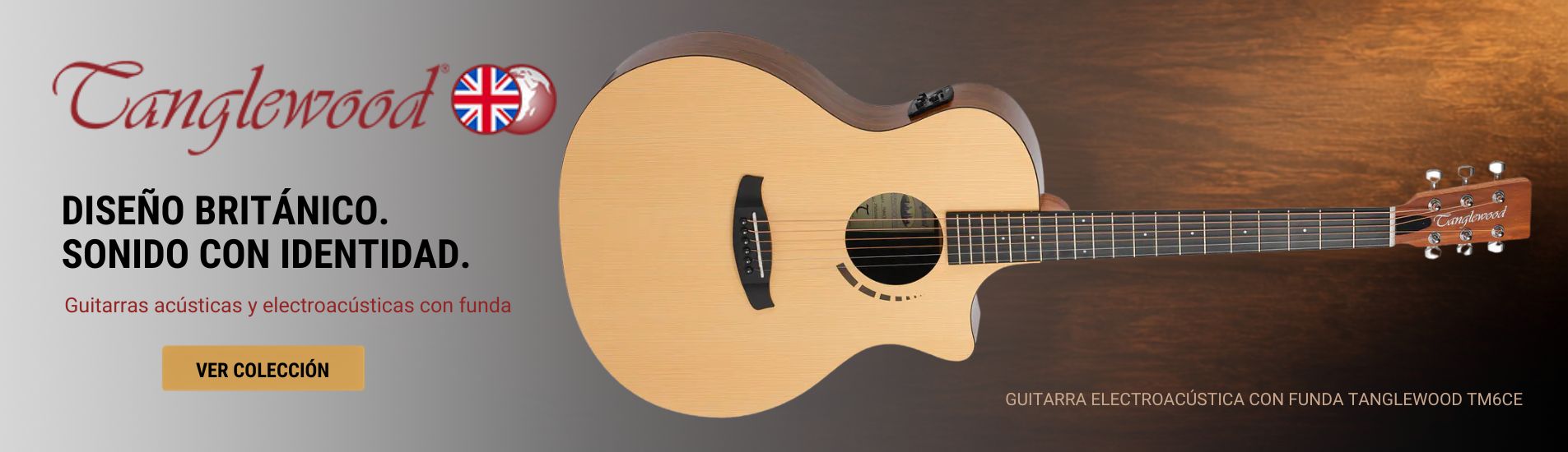 Colección de guitarras acústicas y electroacústicas Tanglewood con funda