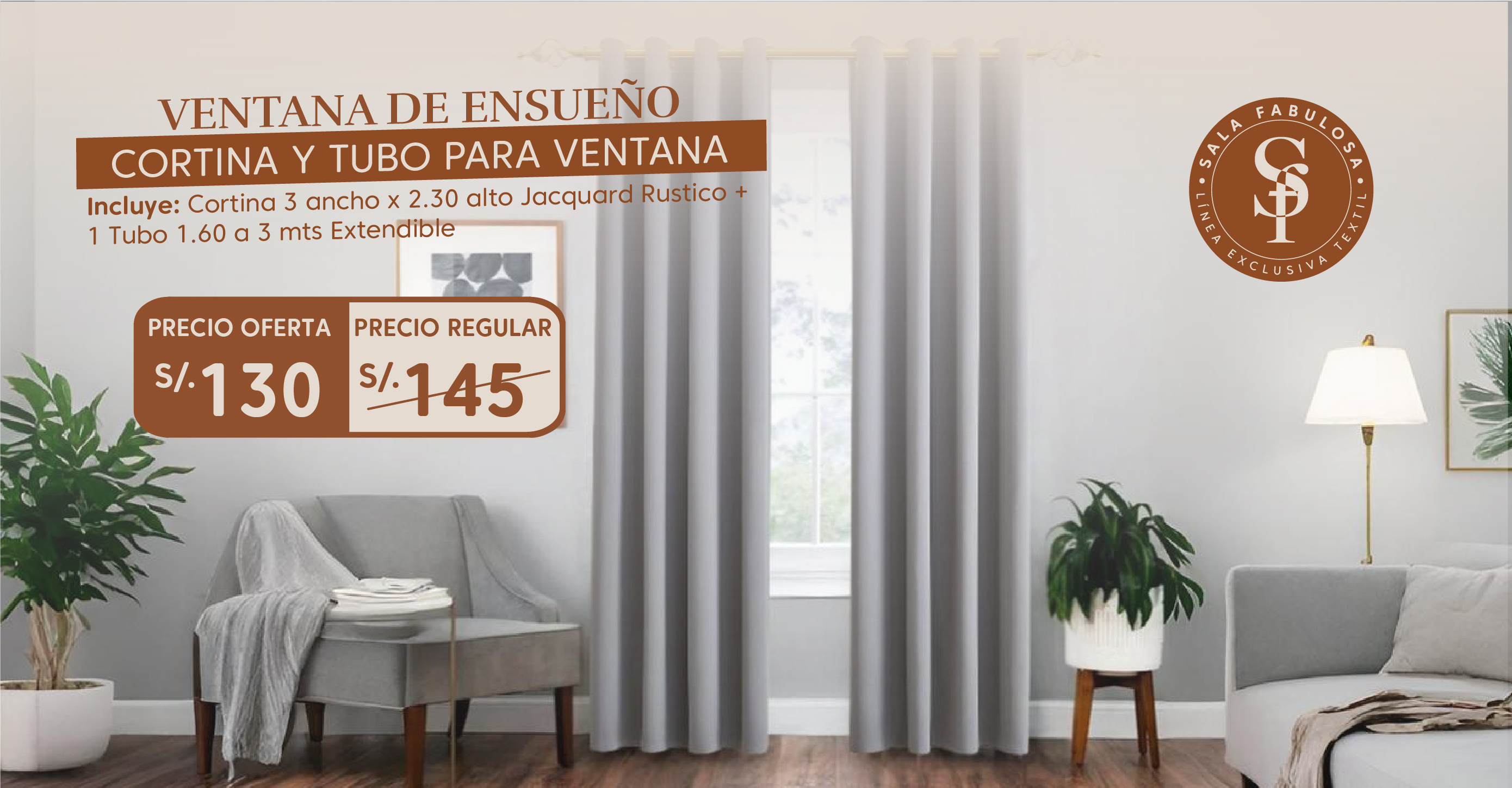 VENTANA DE ENSUEÑO CORTINA Y TUBO PARA VENTANA