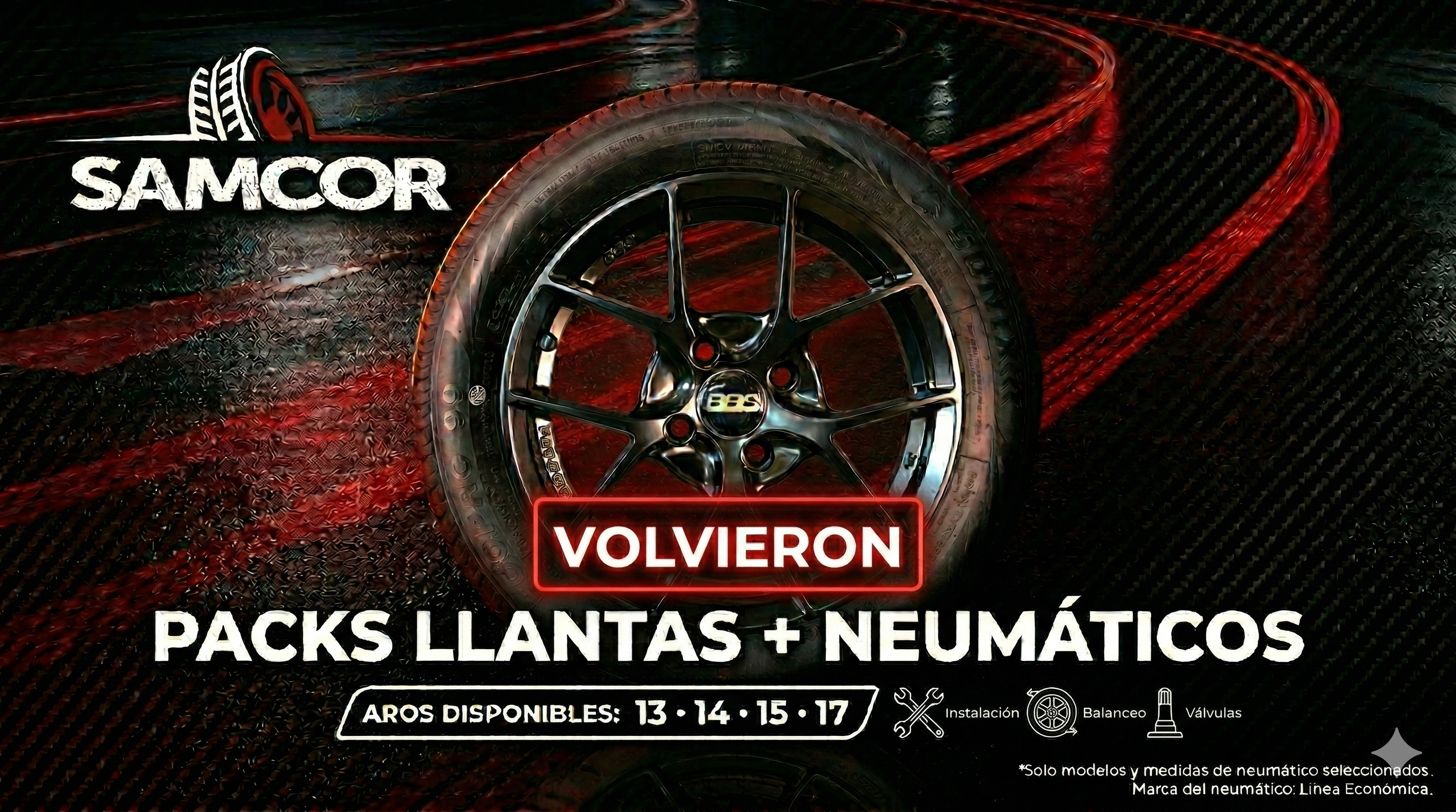 Packs Llantas con Neumaticos