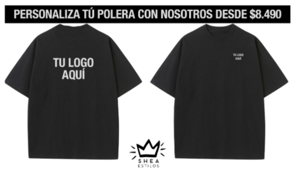 POLERAS PERSONALIZADAS $8.490 DESDE 4 UNIDADES