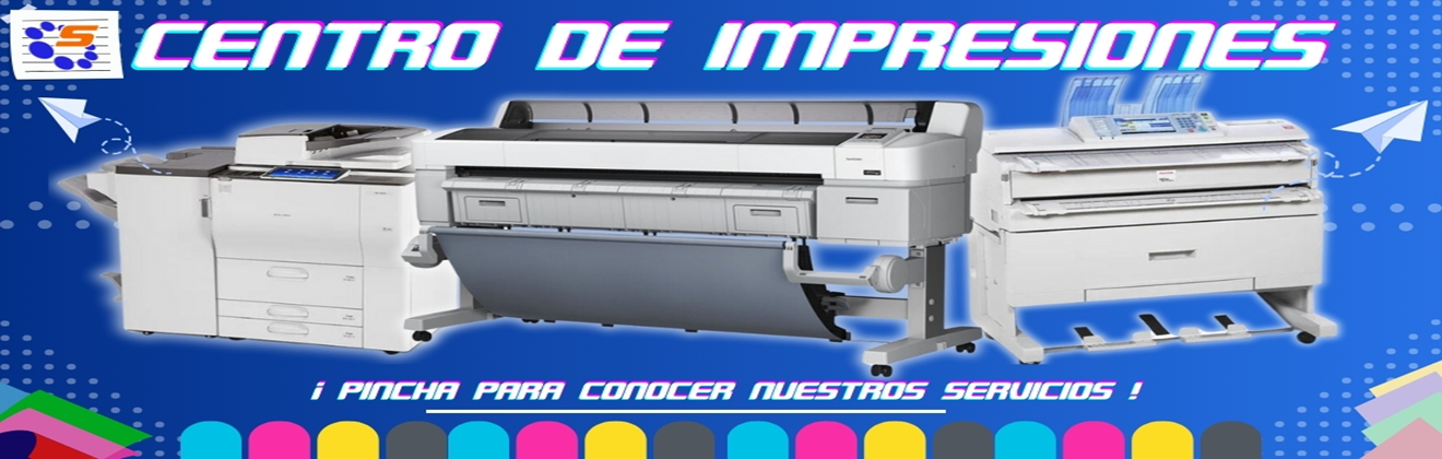 Banner servicio de impresiones moderno 3d azul (575 x 400 px)