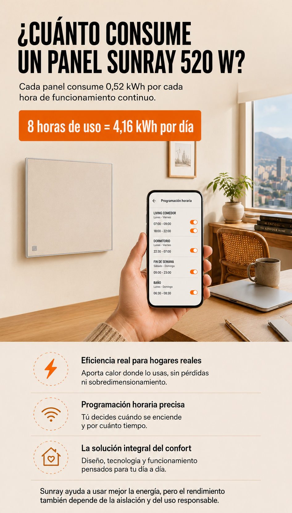 ¿Cuántos paneles calefactores eléctricos necesito para mi hogar?