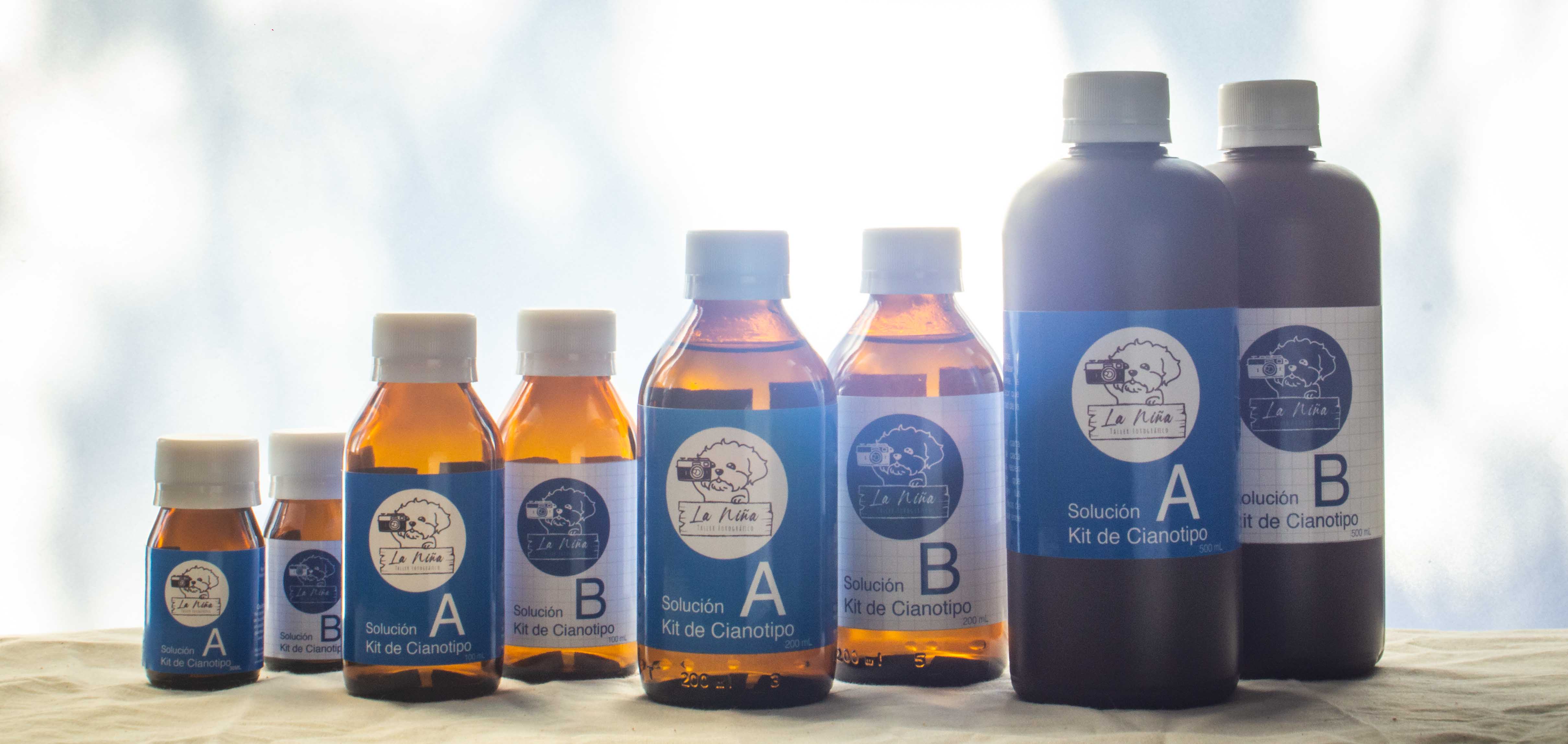 Distintos formatos de químicos Cianotipia<br>