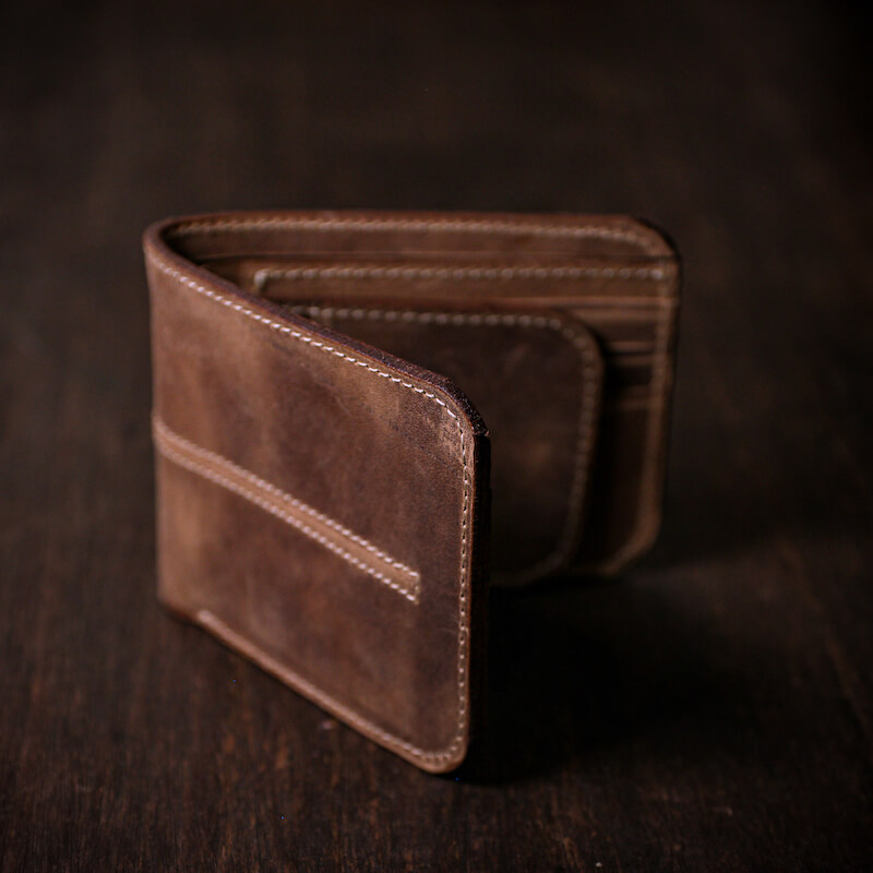 Billetera cuero hombre Taren hecha a mano Chile