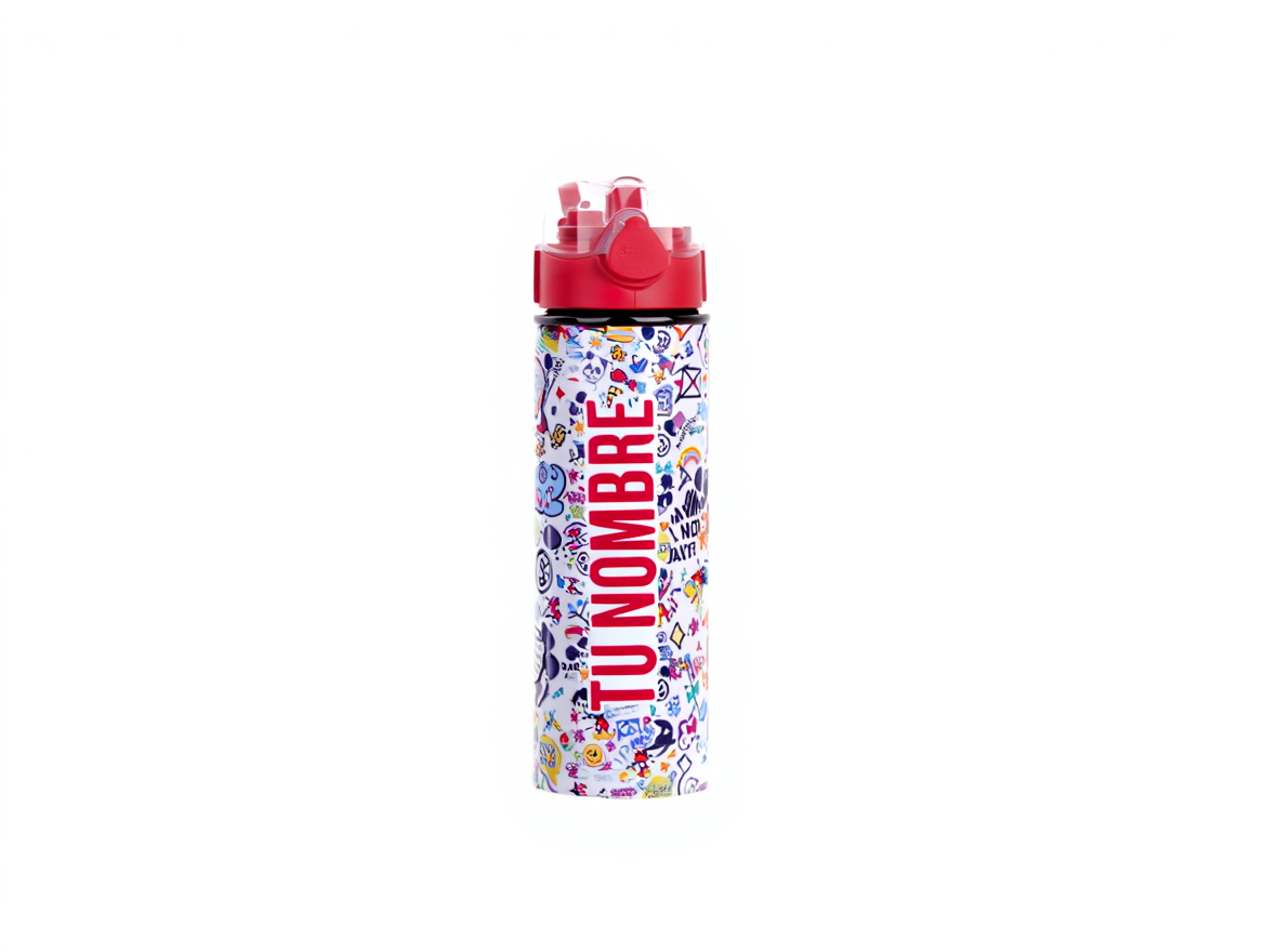 Botella Personalizada con Nombre – Diseño Mickey y Emojis