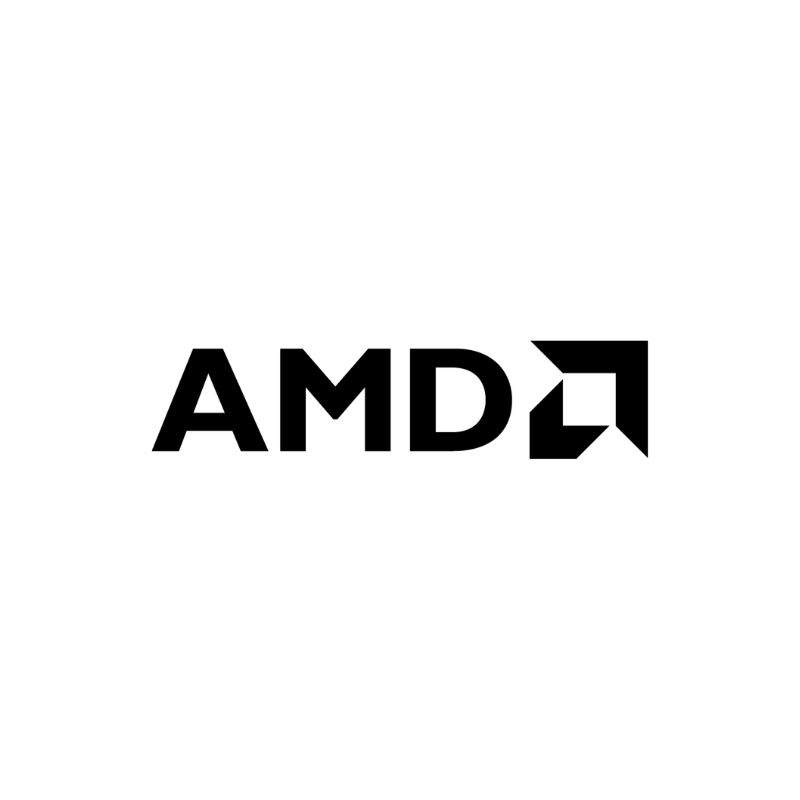 Logo de AMD, procesadores Ryzen y componentes en TENSEI PC