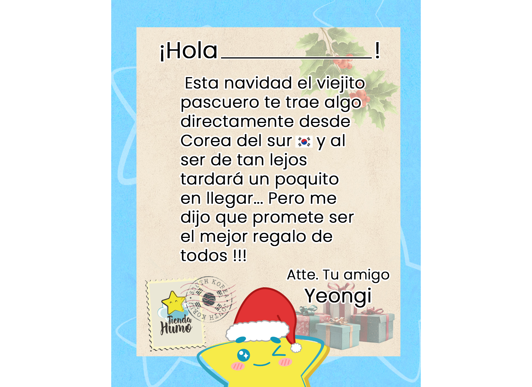 ¿El regalo no alcanza a llegar para navidad?