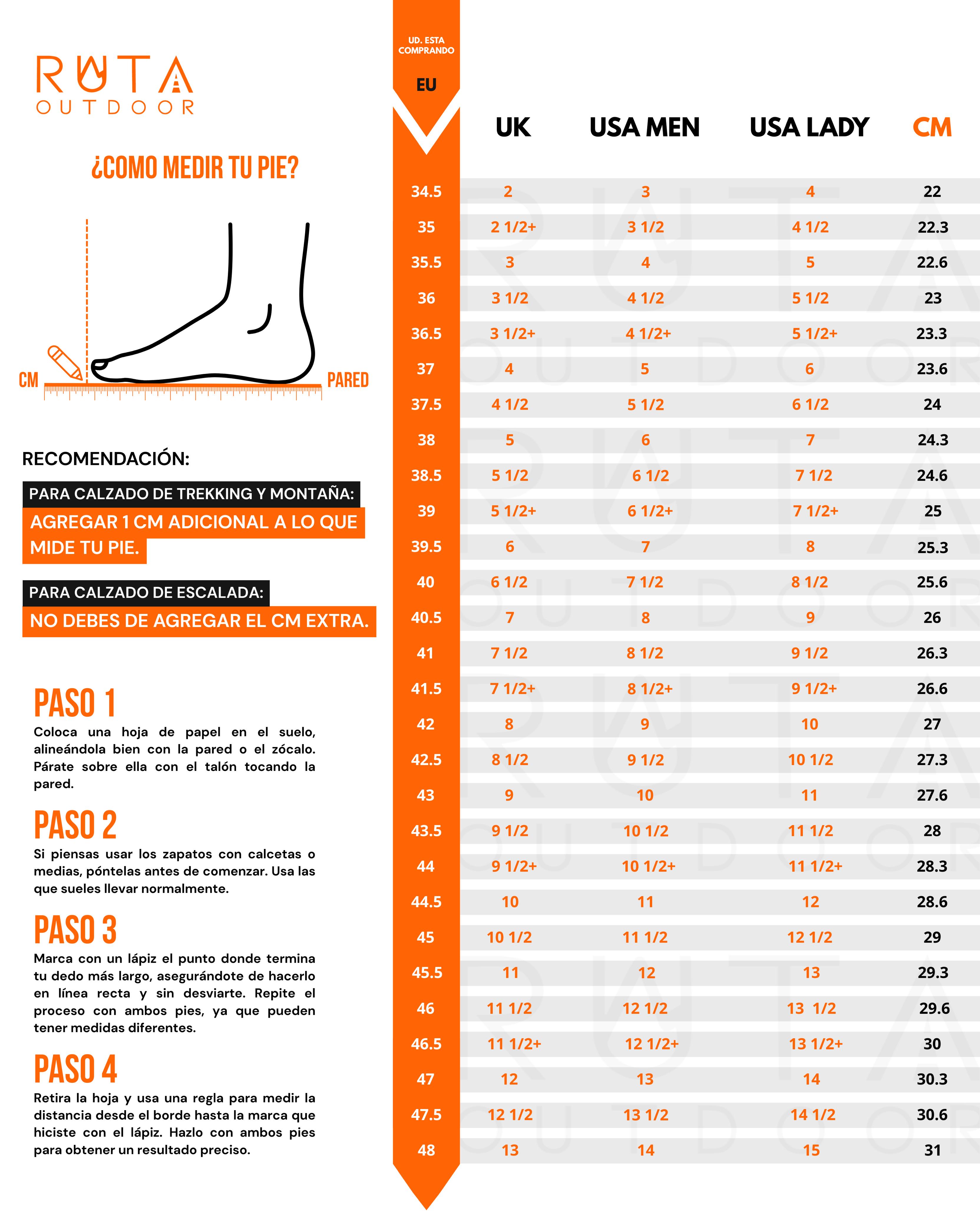Guía de tallas La Sportiva