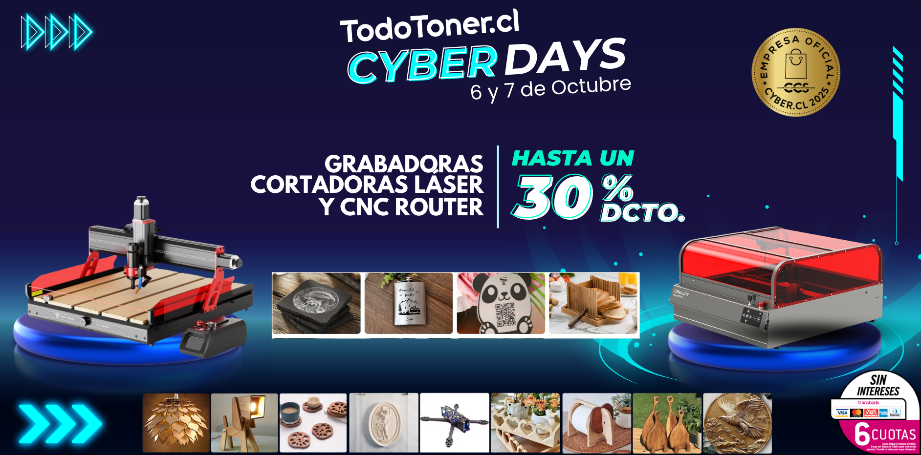 Grabadoras y Cortadoras Láser y CNC Router