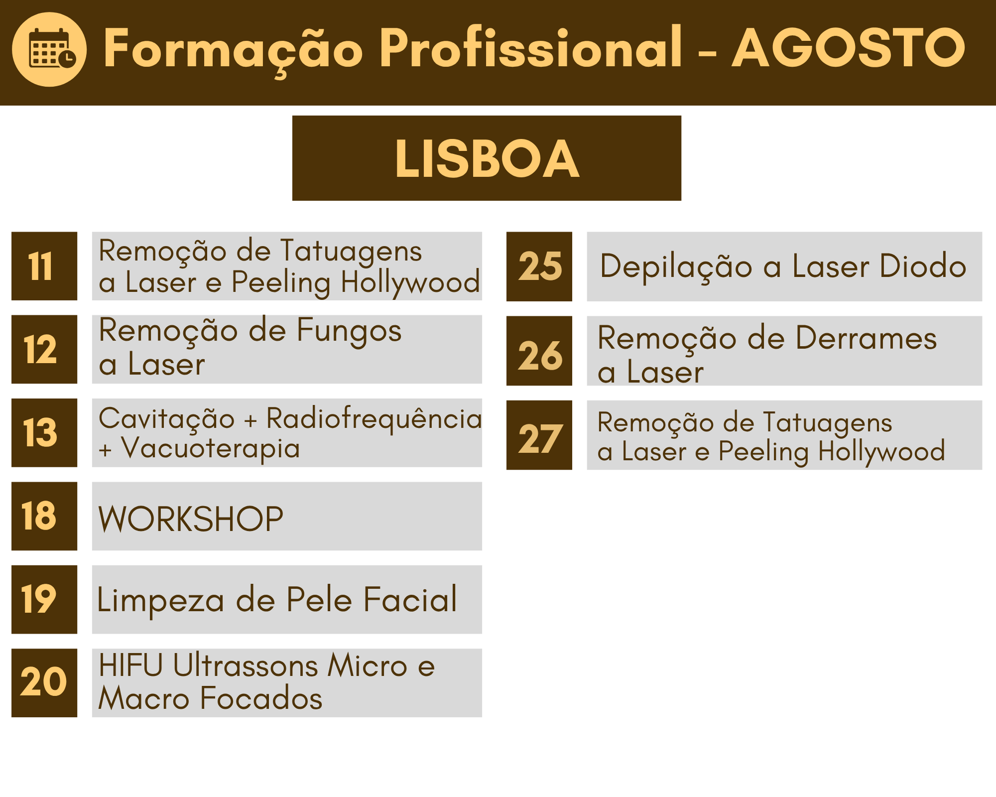 Calendário Formativo - <b>AGOSTO</b>