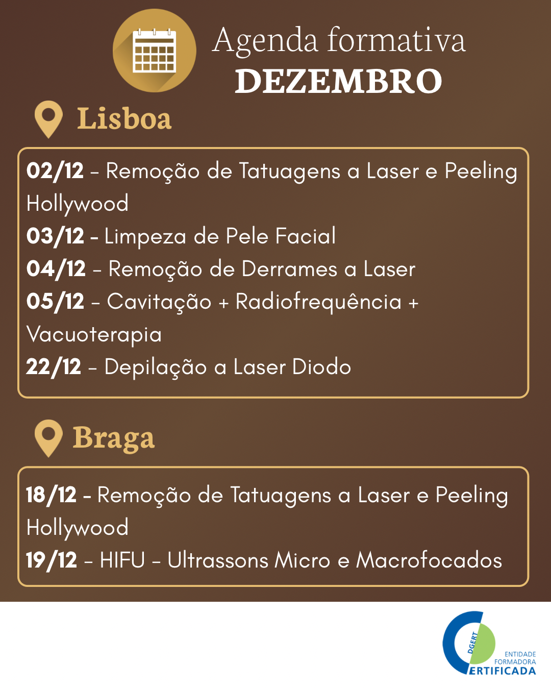 Calendário Formativo - <b>DEZEMBRO</b>