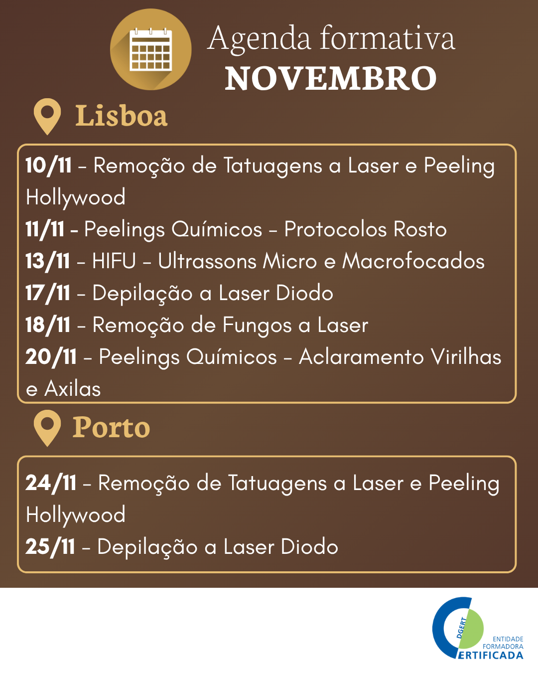 Calendário Formativo - <b>NOVEMBRO</b>