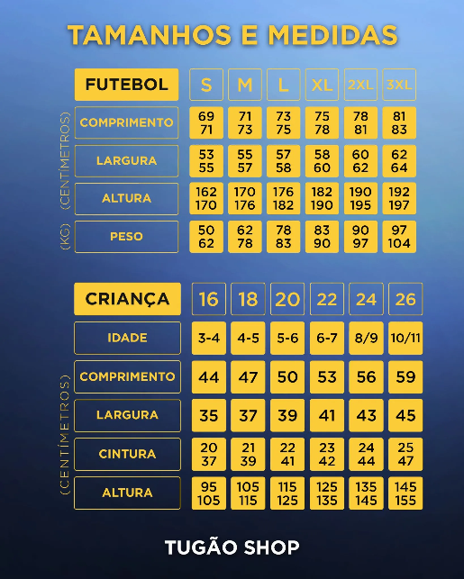 GUIA DE TAMANHOS