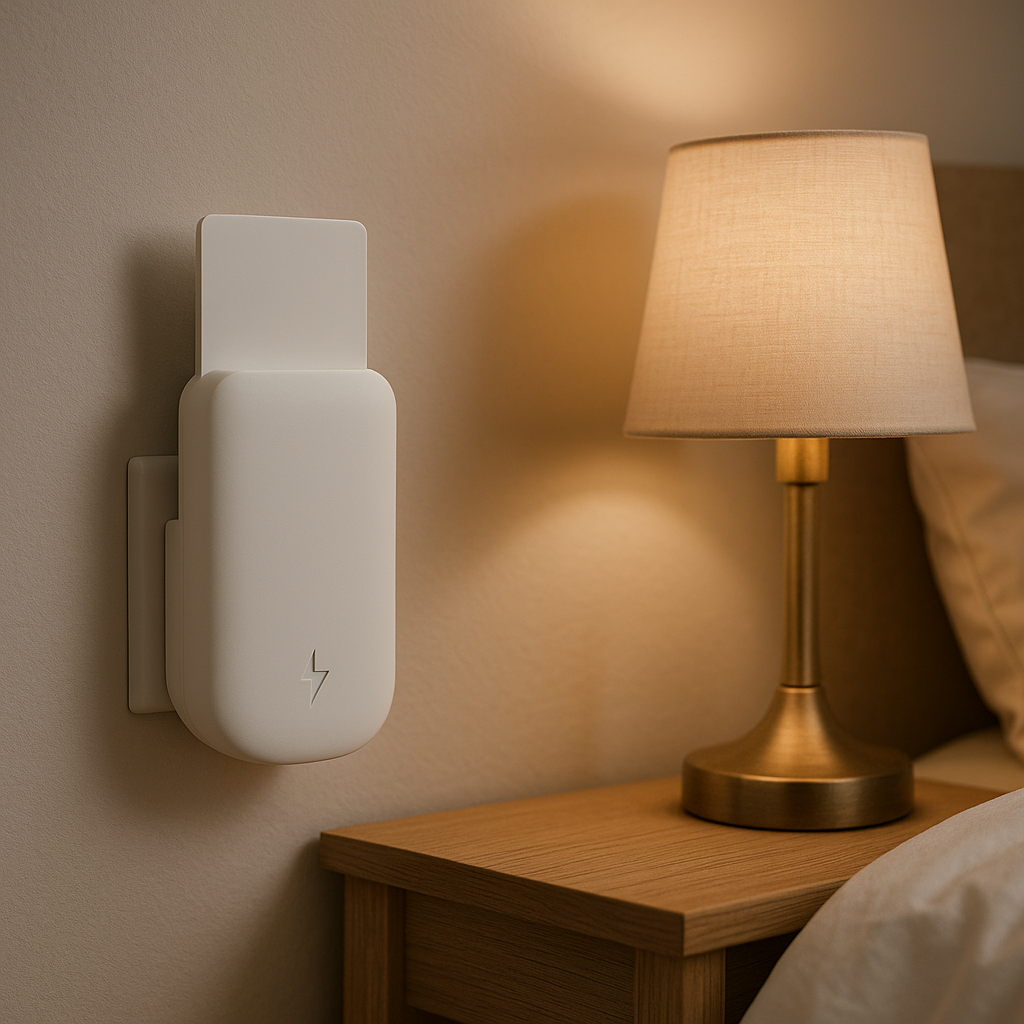 Trampa UV conectada en habitación, atrapa zancudos y polillas de forma segura y sin ruido.