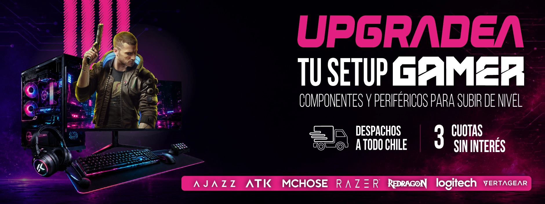 Upgradea tu setup gamer con ofertas en notebooks gamer, monitores, teclados, mouse y componentes en VGamers Chile.