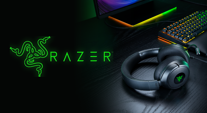 Banner Razer Gaming con teclado mecánico RGB, mouse y audífonos gamer de alto rendimiento, iluminación RGB multicolor y diseño premium.