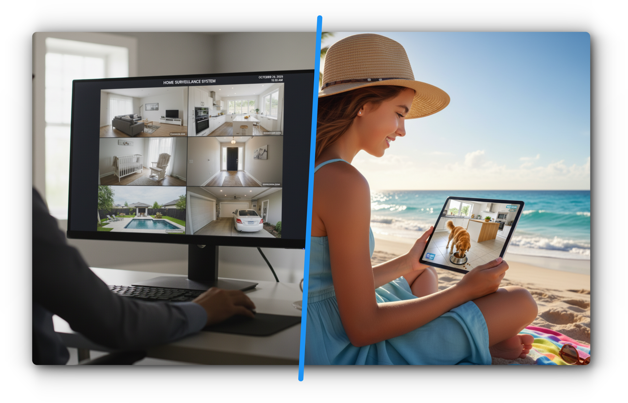 <span style="font-size: 1.3em !important; line-height: 1.3;">Las cámaras de vigilancia además de aportar seguridad nos permiten estar <b style="color: #0E89C0 !important;">cerca de nuestros seres queridos</b> en todo momento</span>