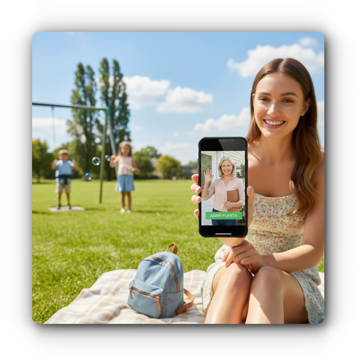 <span style="font-size: 1.3em !important; line-height: 1.3;">No deje de <b style="color: #0E89C0 !important;">compartir con su familia</b> mientras se mantiene conectado a casa para <b style="color: #0E89C0 !important;">recibir visitas </b> de confianza</span><br><br>