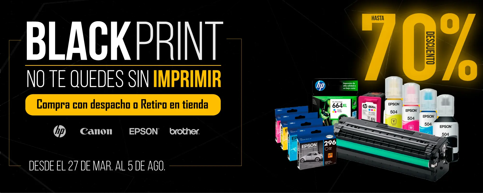 ofertas black tintas y toner chile hp canon epson brother descuento 70 mobile