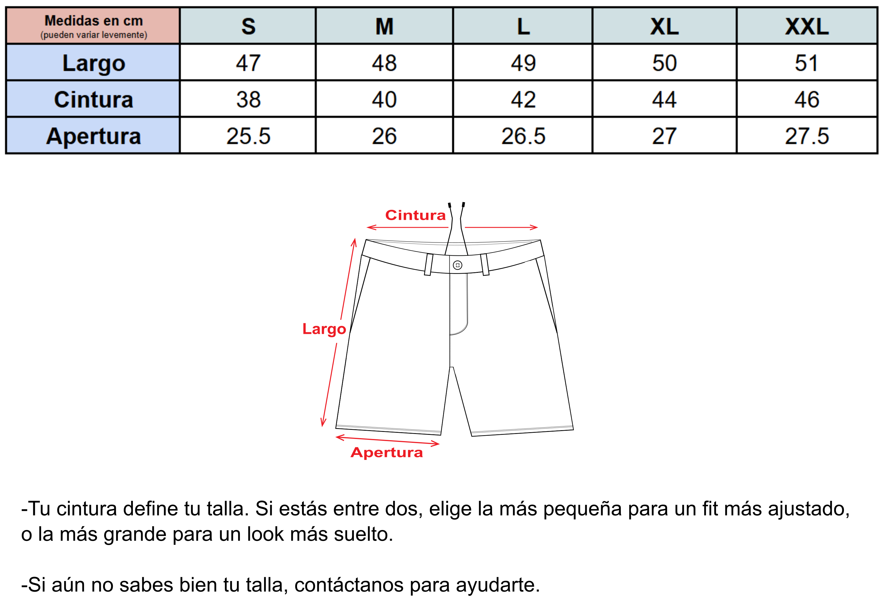 Tabla de Tallas