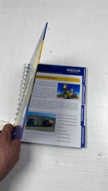 Cuaderno corporativo personalizado Transportes Bello