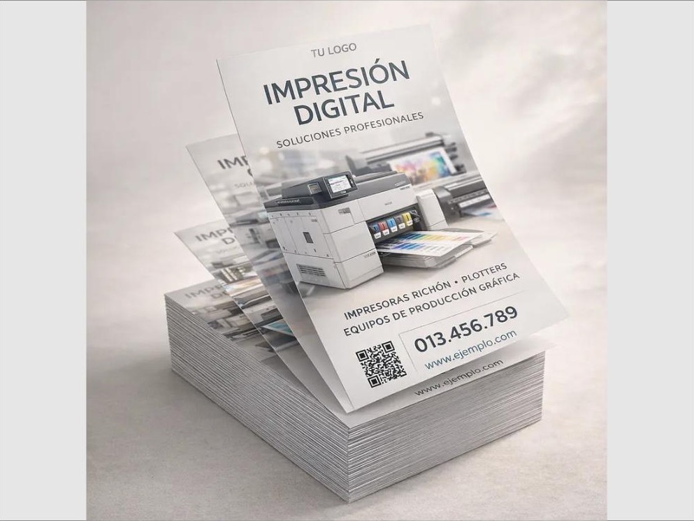 Folletos y material impreso corporativo apilado