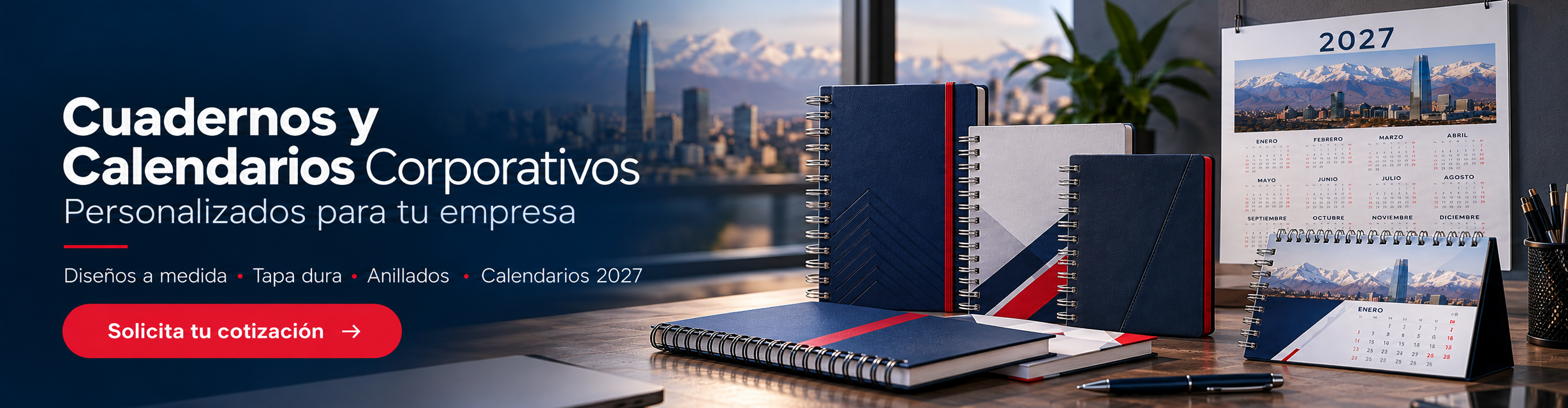 Cuadernos y Calendarios Corporativos 2027 personalizados para tu empresa - Servigrafic Chile