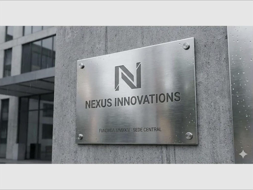 Placa de señalética institucional en acero para empresa