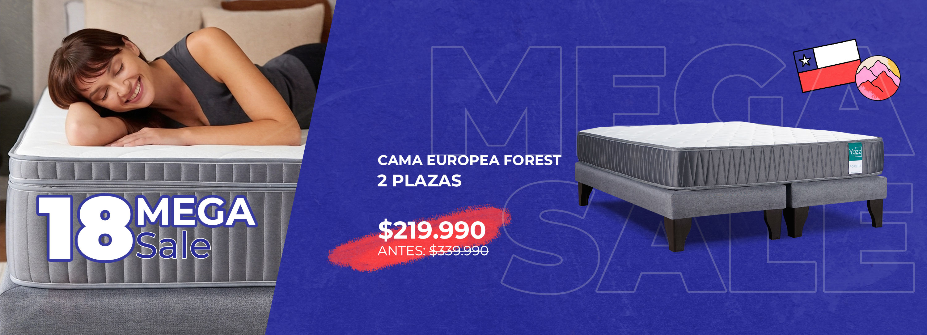 Cama de 2 plazas Forest en habitación luminosa con piso de madera