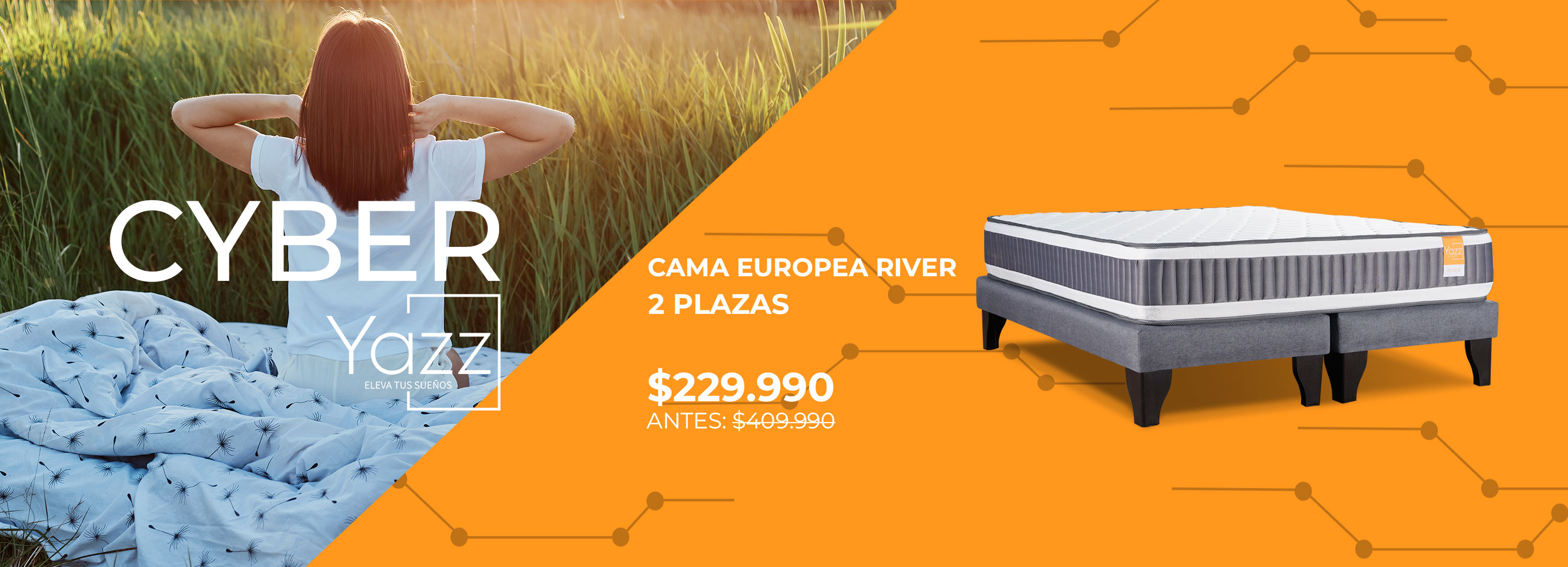 Cama de 2 plazas River en habitacion con plantas y piso de madera, con cuadros de un rio