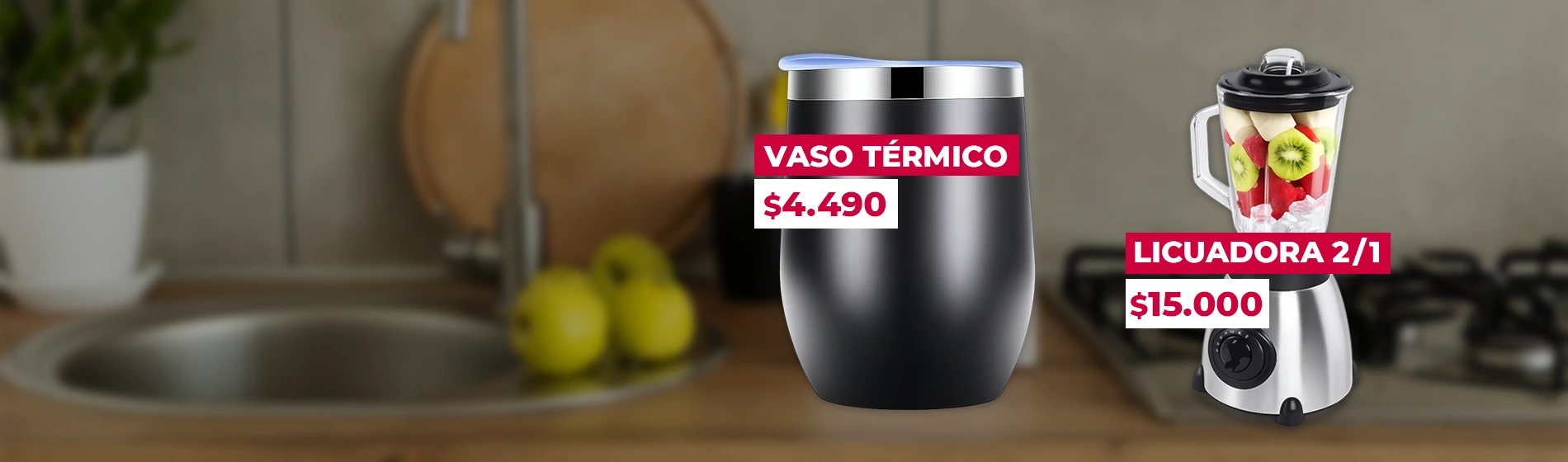 Artículos de cocina Yokoo: Licuadoras y termos.