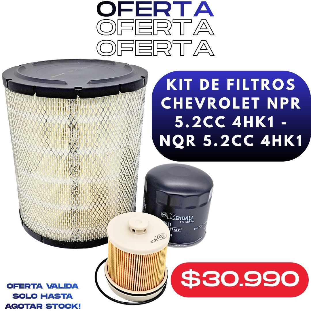 Kit de filtros Chevrolet NPR 5.2cc 4hk1 - NQR 5.2cc 4hk1