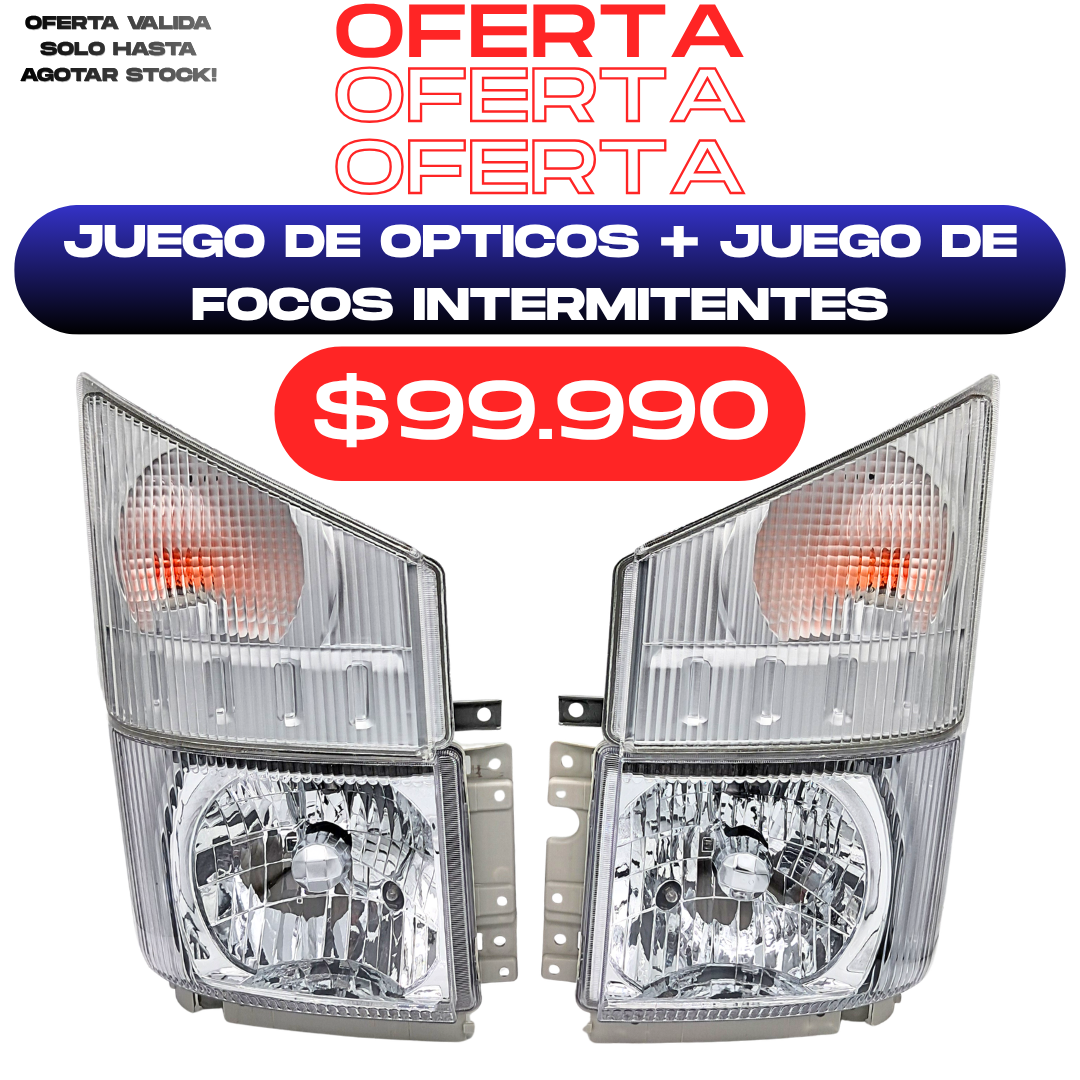 Juego de opticos mas Juegos de focos intermitentes para Chevrolet modelos NKR - NPR - NQR  - FRR.