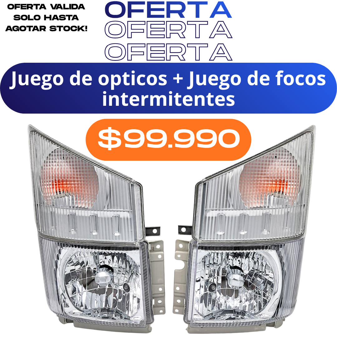 Juego de opticos mas Juegos de focos intermitentes para Chevrolet modelos NKR - NPR - NQR  - FRR.