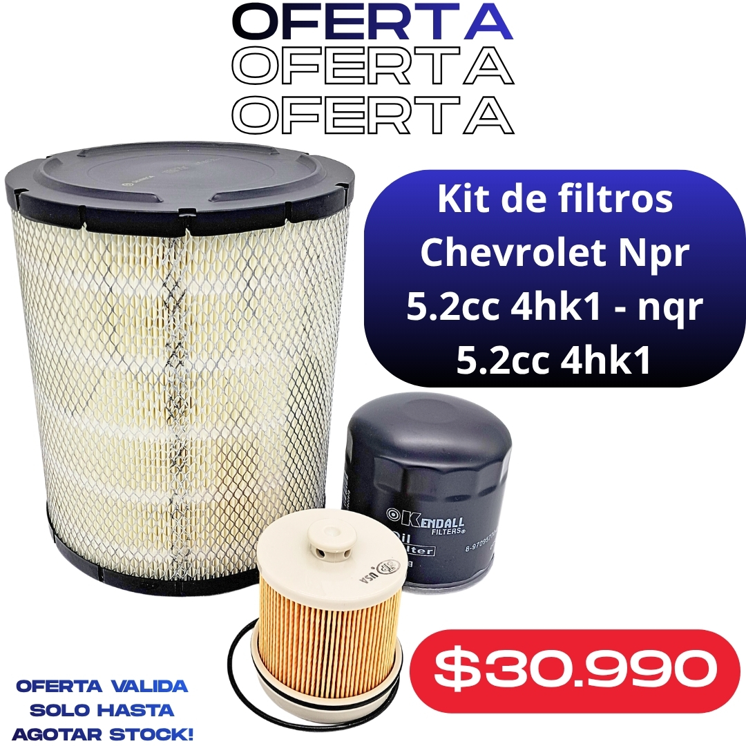 Kit de filtros Chevrolet NPR 5.2cc 4hk1 - NQR 5.2cc 4hk1